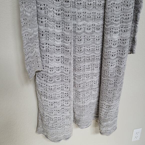 Freshman Long Cardigan Sweater Women Small Open Front Fall Winter Casual Crochet - Picture 8 of 10